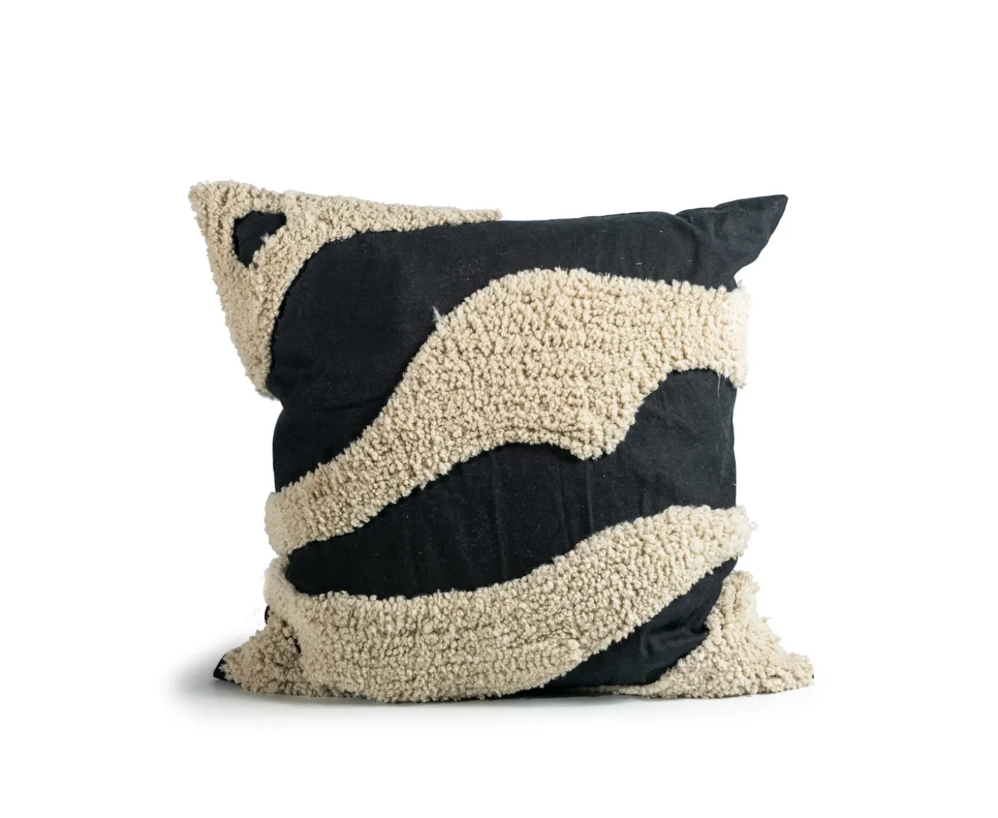 Byon Fluffy Prydnadskudde Svart/Beige