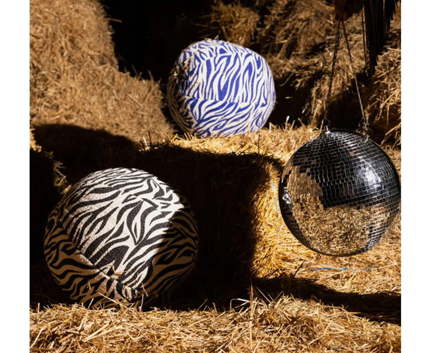 Byon Anima Zebra Prydnadskudde Blue Ø35