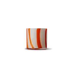 Byon Calore Ljuslykta Orange/Vit 10cm