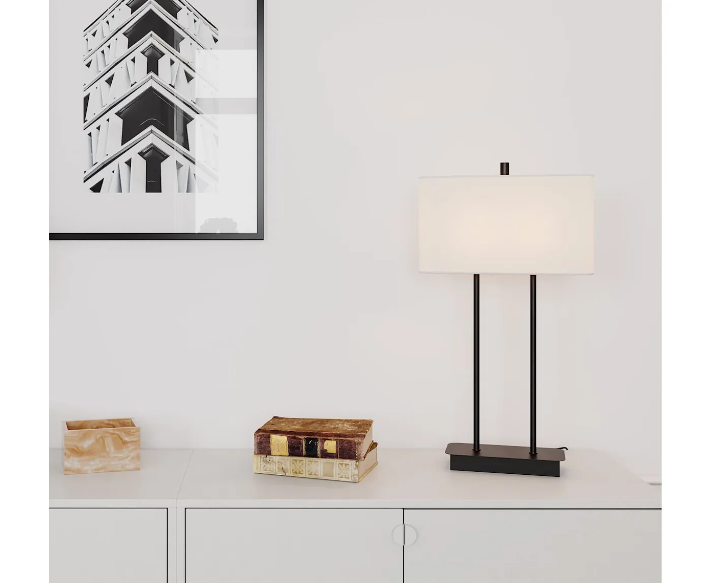 By Rydéns Luton Bordslampa Svart/Vit 65cm