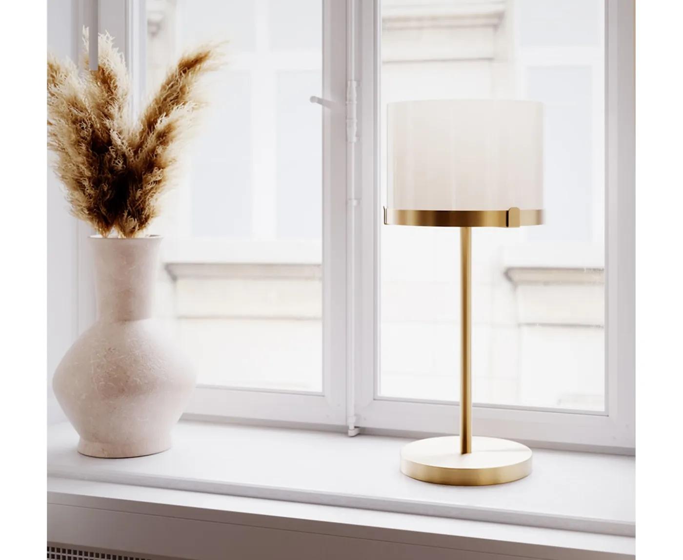 By Rydéns Marcel Bordslampa Vit/Mässing 55cm