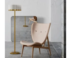 By Rydéns Marcel Golvlampa Vit/Mässing 150cm