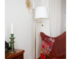 By Rydéns Orlando Golvlampa Mässing/Vit 157cm
