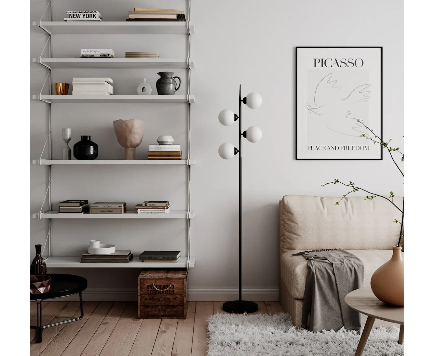By Rydéns Punto Golvlampa Matt Svart 160cm