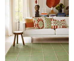 Chhatwal & Jonsson Adi Kuddfodral Linne Apricot Orange/Aqua 50x50