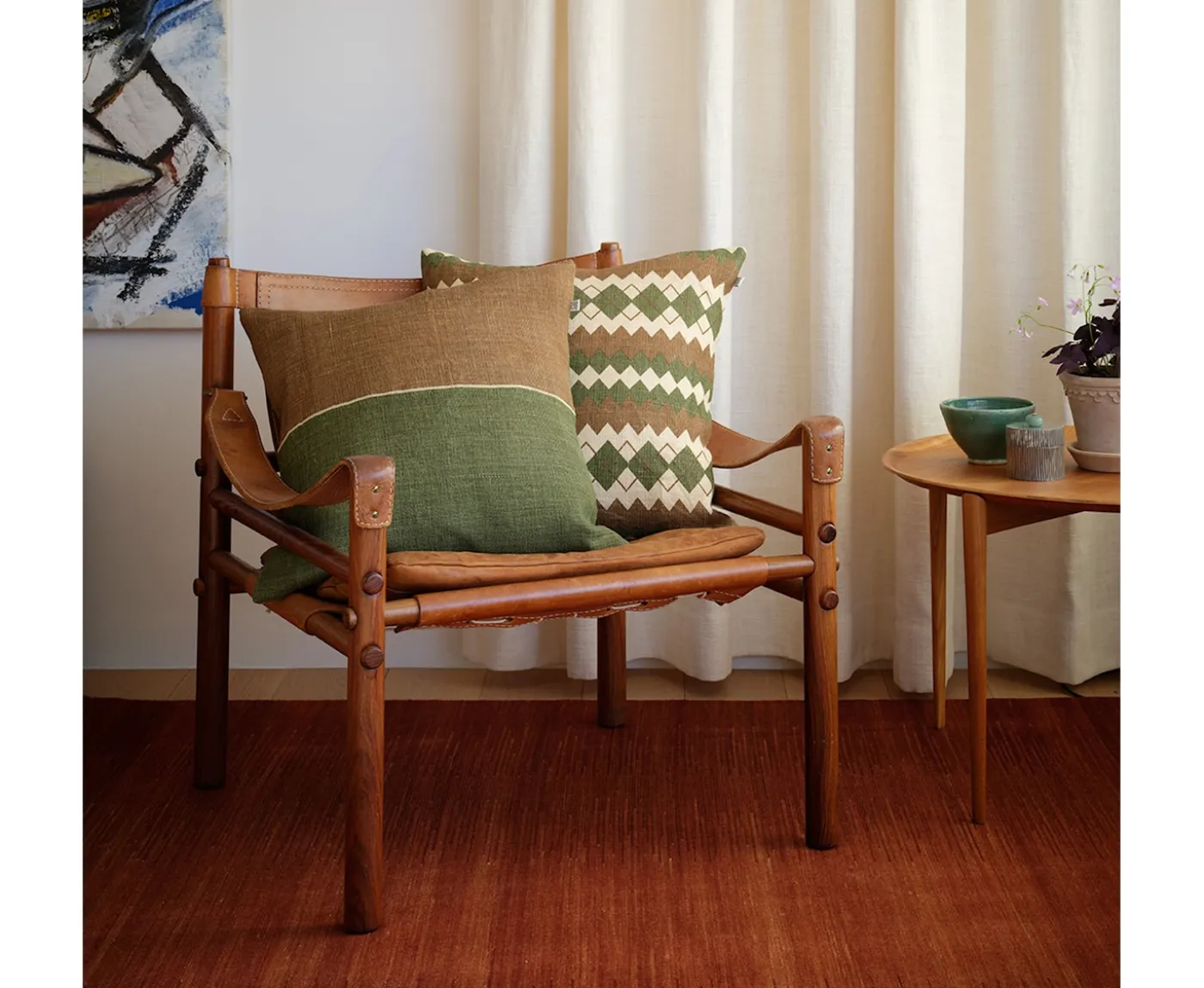 Chhatwal & Jonsson Amol Kuddfodral Taupe/Cactus Green 50x50