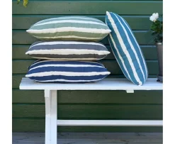 Chhatwal & Jonsson Block Stripe Outdoor Prydnadskudde Blue/Off White 40x60