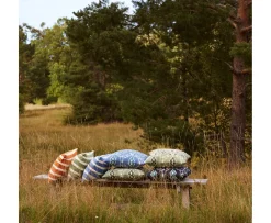 Chhatwal & Jonsson Block Stripe Outdoor Prydnadskudde Riviera Blue/Off White 40x60