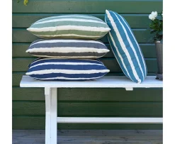 Chhatwal & Jonsson Block Stripe Outdoor Prydnadskudde Heaven Blue/Off White 40x60