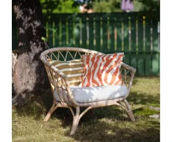 Chhatwal & Jonsson Block Stripe Outdoor Prydnadskudde Beige/Off White 40x60