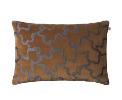Chhatwal & Jonsson Chand Kuddfodral Sammet Cognac/Sea Blue 40x60