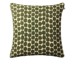 Chhatwal & Jonsson Dot Ari Kuddfodral Linne Light Beige/Cactus Green 50x50