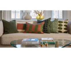 Chhatwal & Jonsson Dot Ari Kuddfodral Linne Light Beige/Cactus Green 50x50