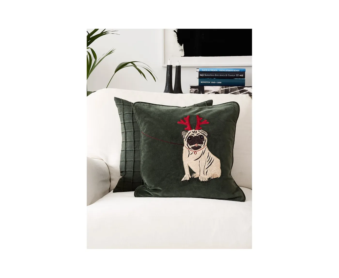 Chhatwal & Jonsson Holiday Dog Kuddfodral Velvet Forest Green 50x50