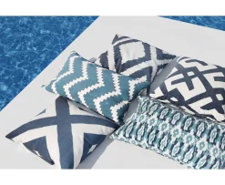 Chhatwal & Jonsson Ikat Sema Outdoor Prydnadskudde Heaven Blue/Off White 40x60