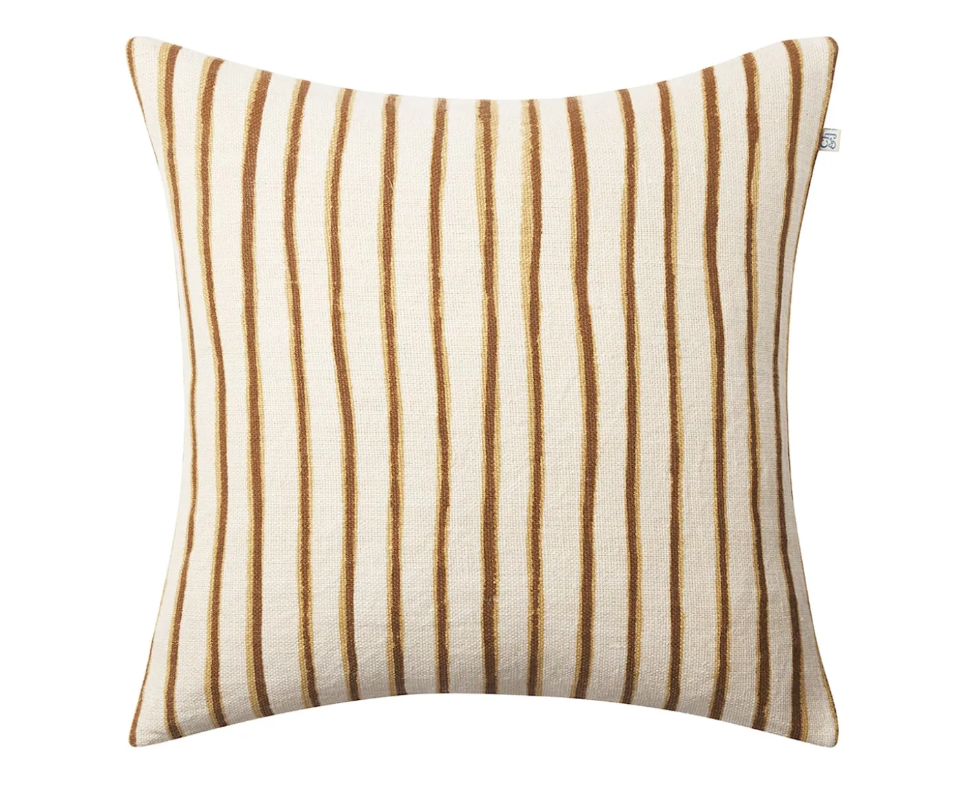 Chhatwal & Jonsson Jaipur Stripe Linne Kuddfodral Khaki/Taupe 50x50