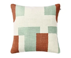 Chhatwal & Jonsson Jay Kuddfodral Linne Apricot Orange/Aqua 50x50