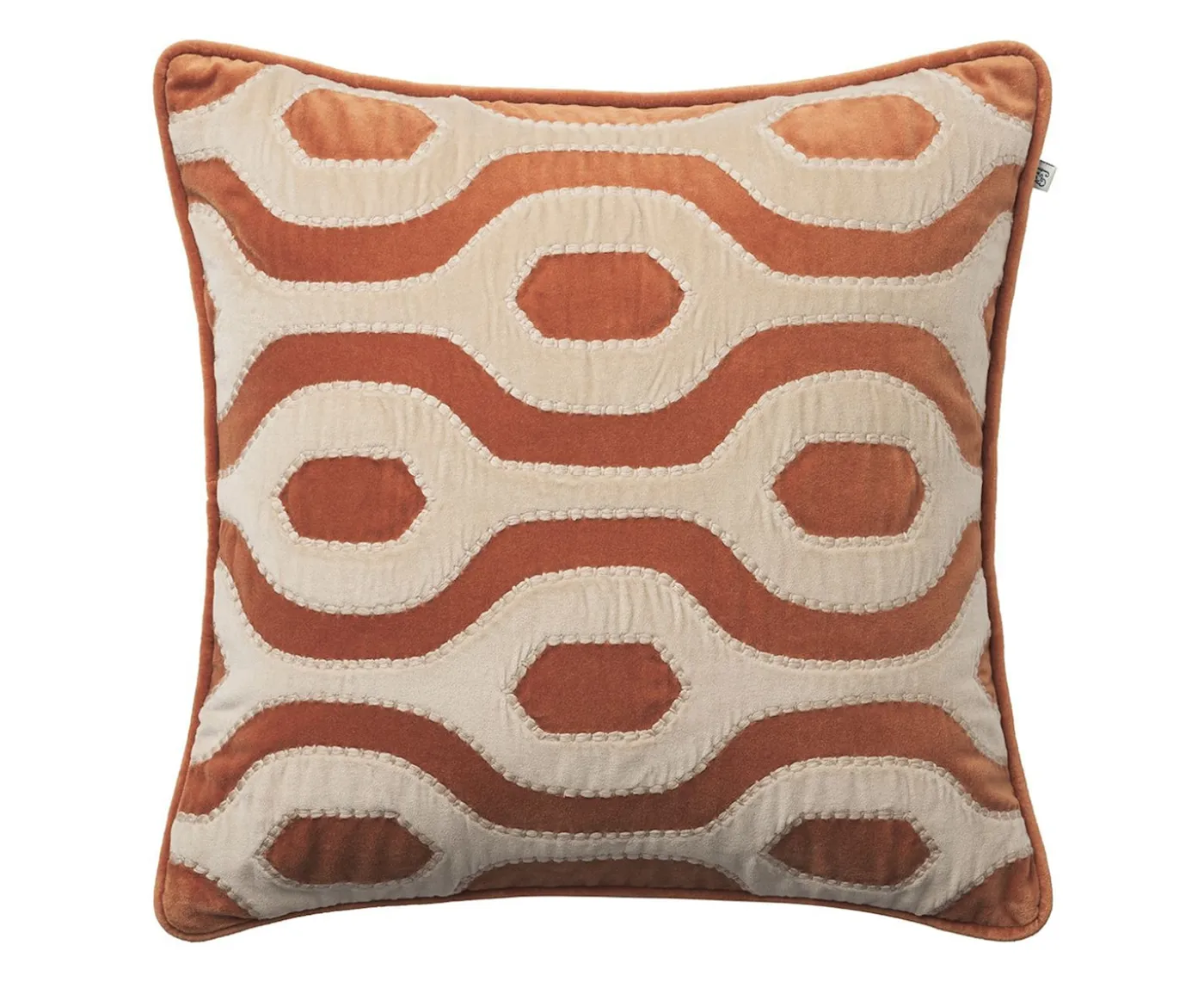 Chhatwal & Jonsson Varanasi Kuddfodral Sammet Terracotta/Tan 50x50