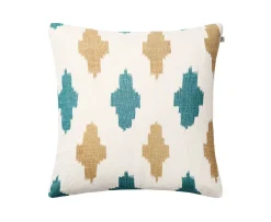 Chhatwal & Jonsson Agra Kuddfodral Linne Heaven Blue/Khaki 50x50