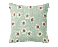 Chhatwal & Jonsson Amina Kuddfodral Linne Aqua/Apricot Orange 50x50