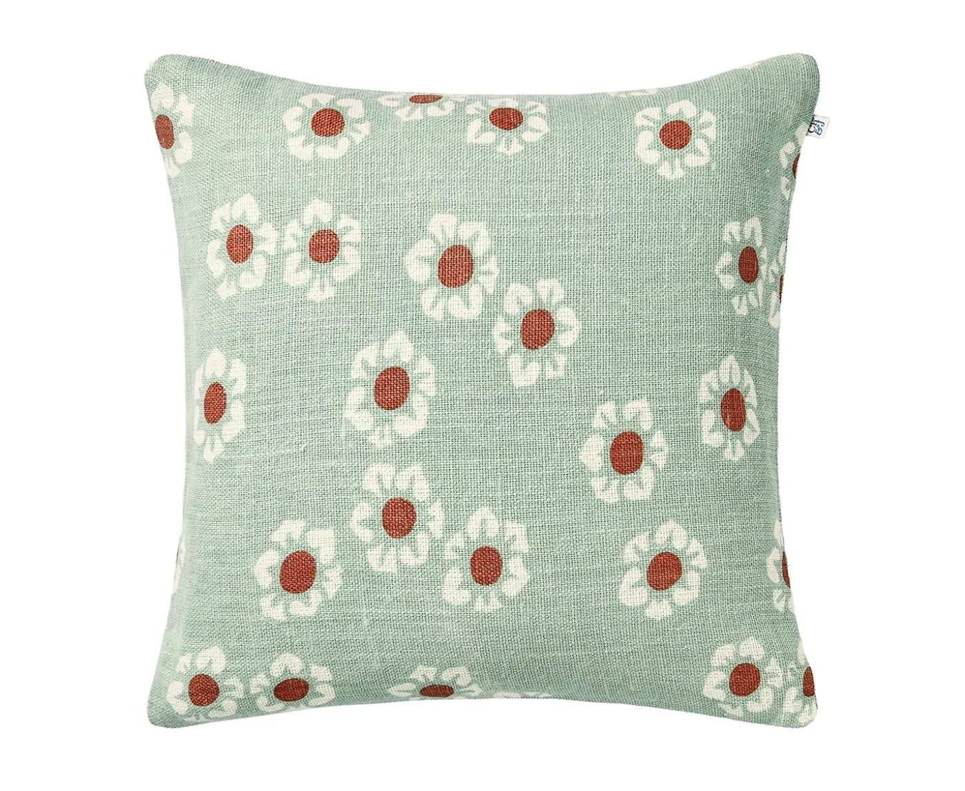 Chhatwal & Jonsson Amina Kuddfodral Linne Aqua/Apricot Orange 50x50