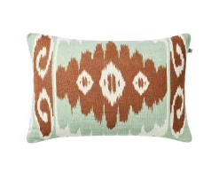 Chhatwal & Jonsson Laya Kuddfodral Linne Aqua/Apricot Orange 40x60