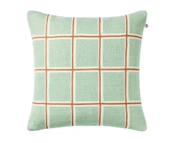 Chhatwal & Jonsson Raha Kuddfodral Linne Aqua/Apricot Orange 50x50