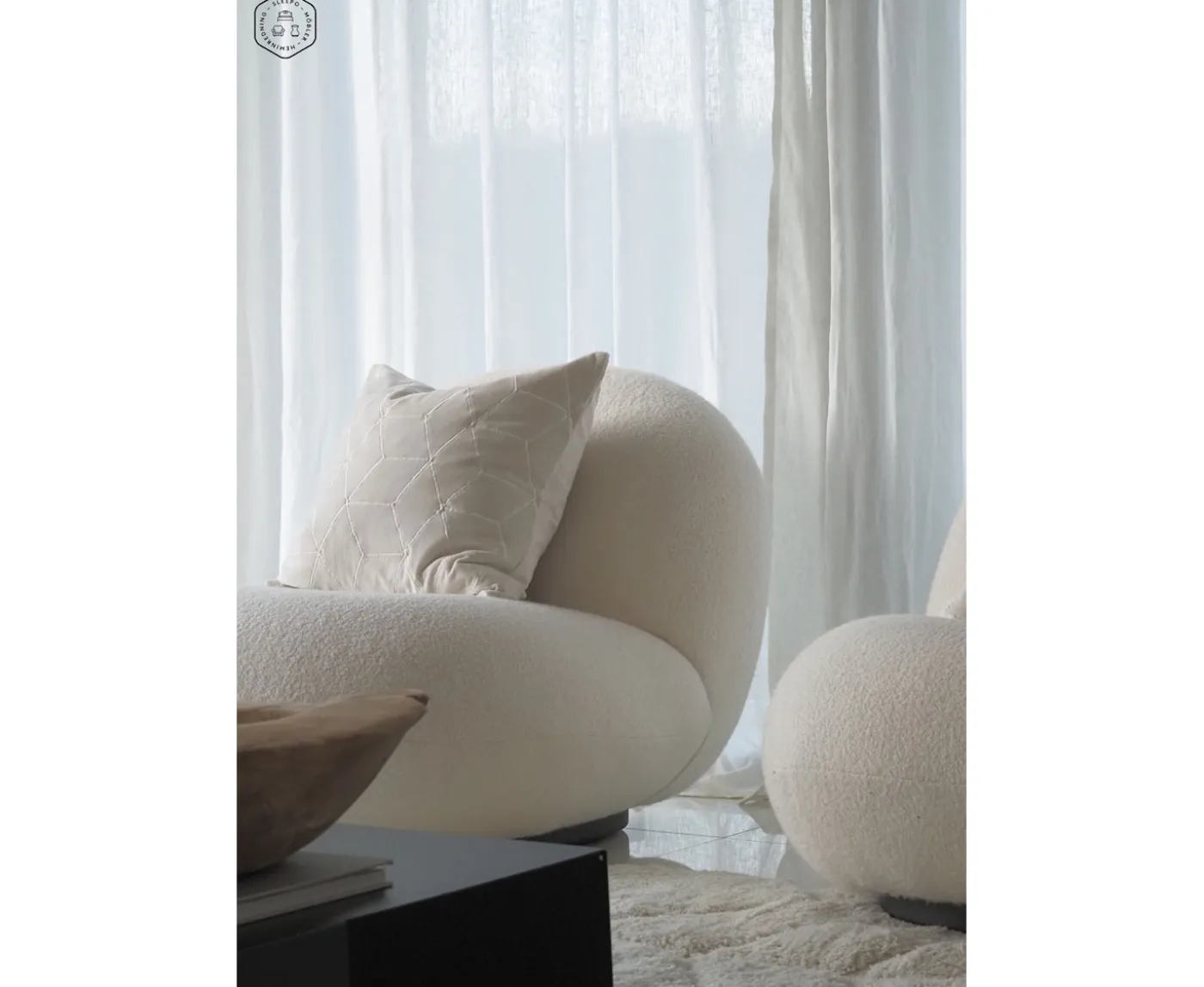 Chhatwal & Jonsson Vir Kuddfodral Sammet Ivory 50x50