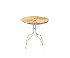 Cinas Ellen Cafébord Sandy Grey/Teak Ø80