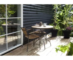 Cinas Ellen Cafebord Antracit/Teak Ø80