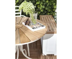 Cinas Ellen Cafebord Vit/Teak Ø80