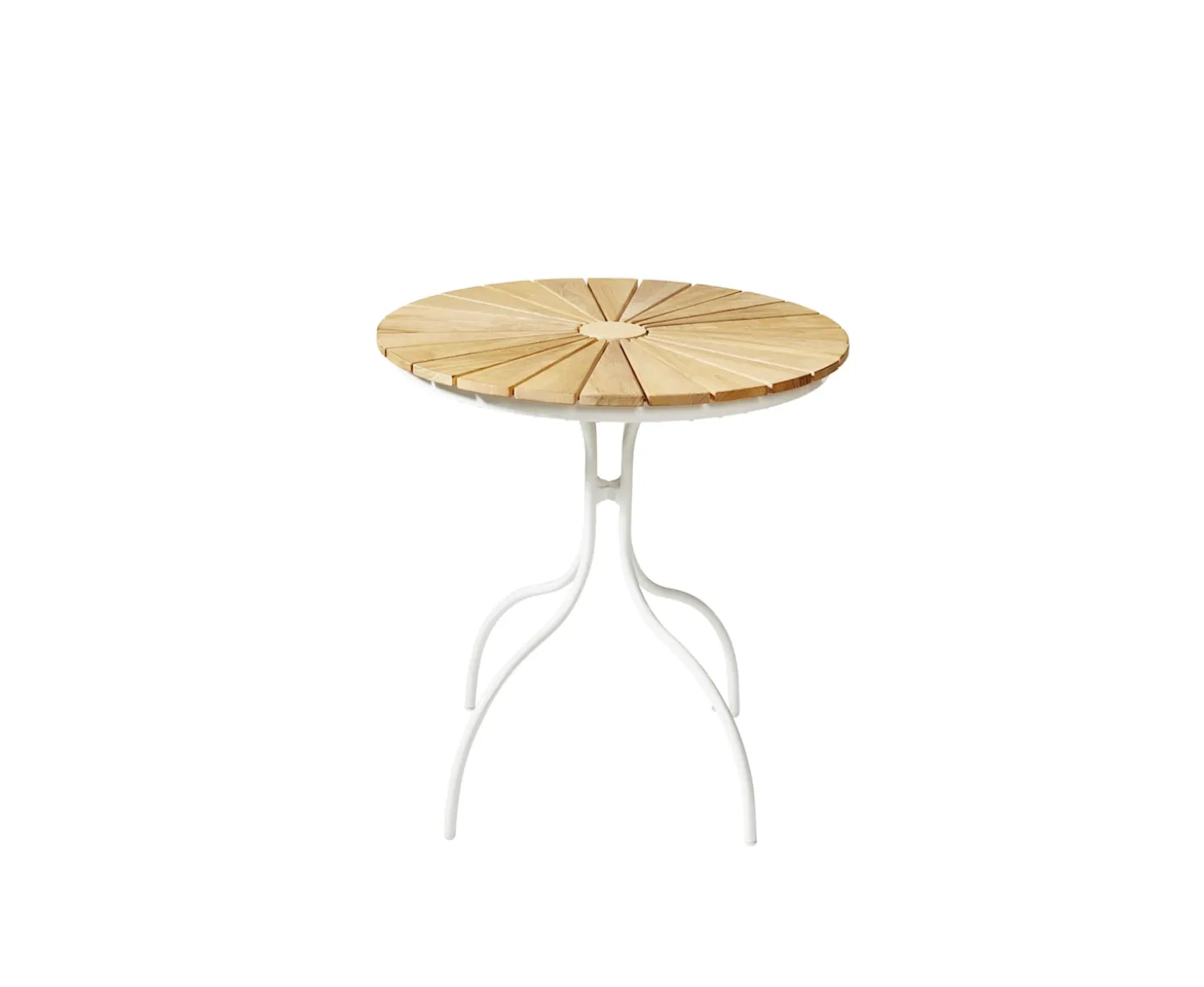 Cinas Ellen Cafebord Vit/Teak Ø80