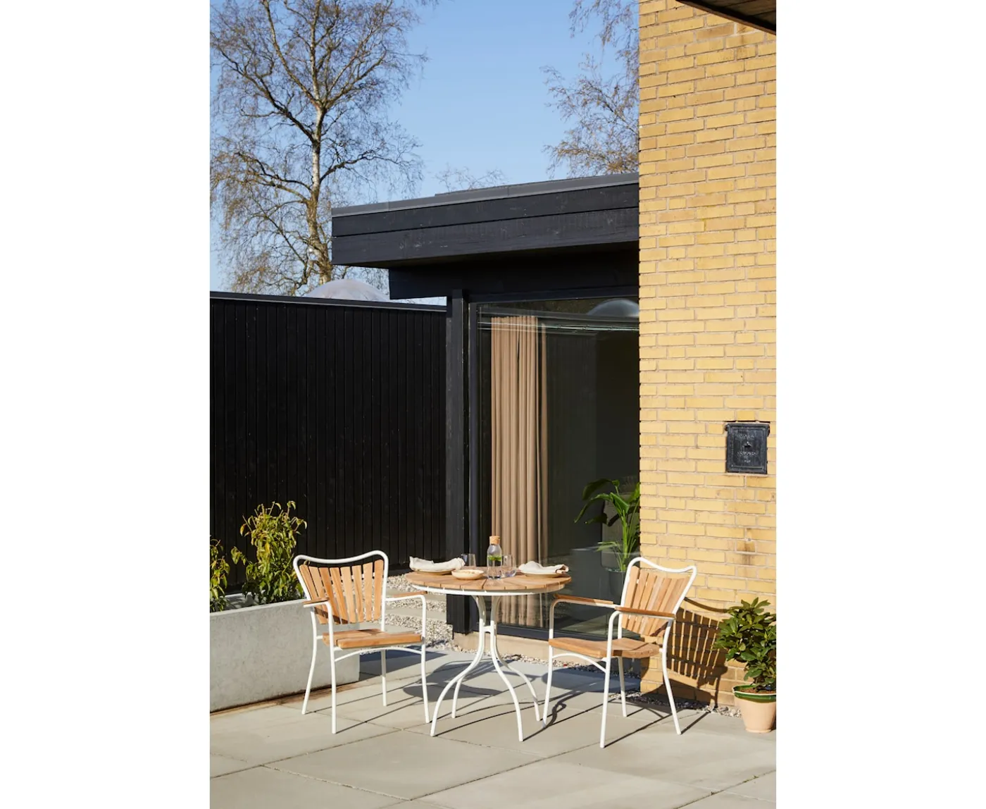 Cinas Ellen Cafebord Vit/Teak Ø80