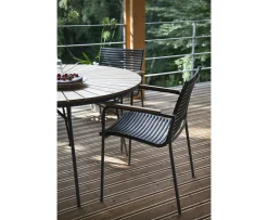 Cinas Ellen Matbord Antracit/Teak Ø130