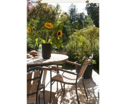 Cinas Ellen Matbord Antracit/Teak Ø130