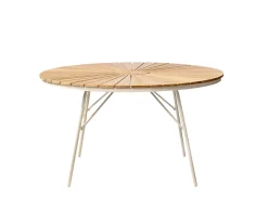 Cinas Ellen Matbord Sandy Grey/Teak Ø130