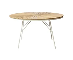 Cinas Ellen Matbord Vit/Teak Ø130