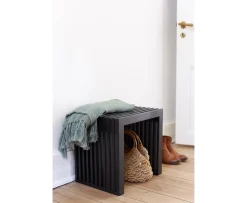 Cinas Rib Sidobord Svart 45cm