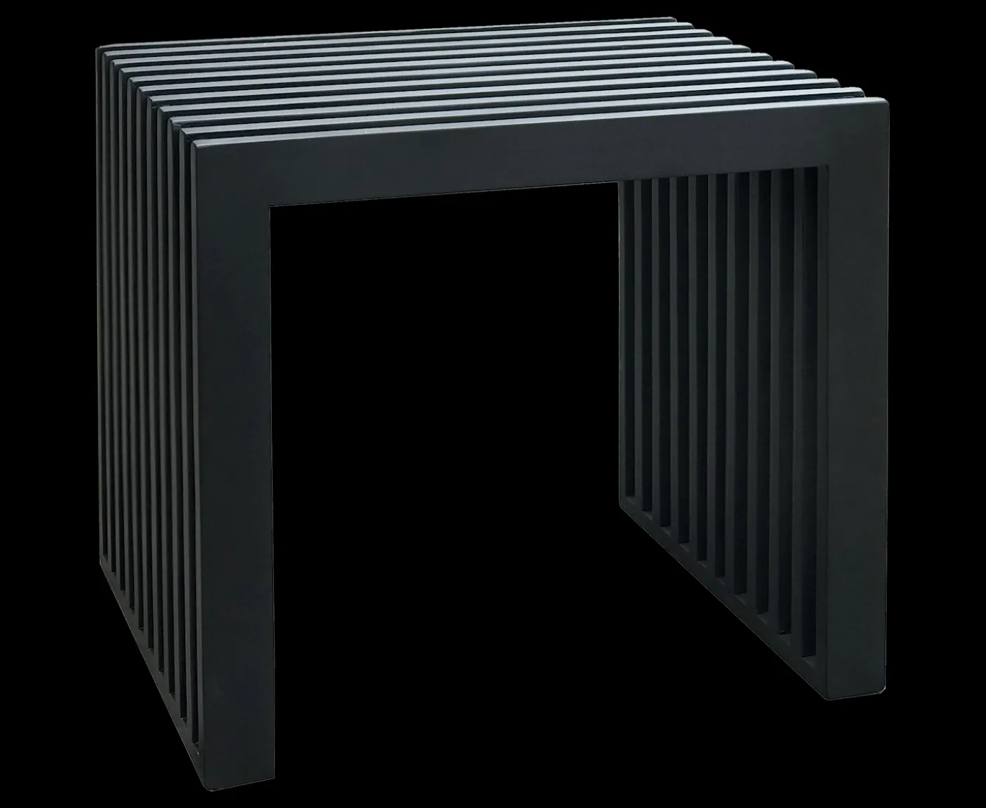 Cinas Rib Sidobord Svart 45cm