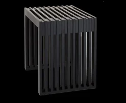 Cinas Rib Sidobord Svart 45cm
