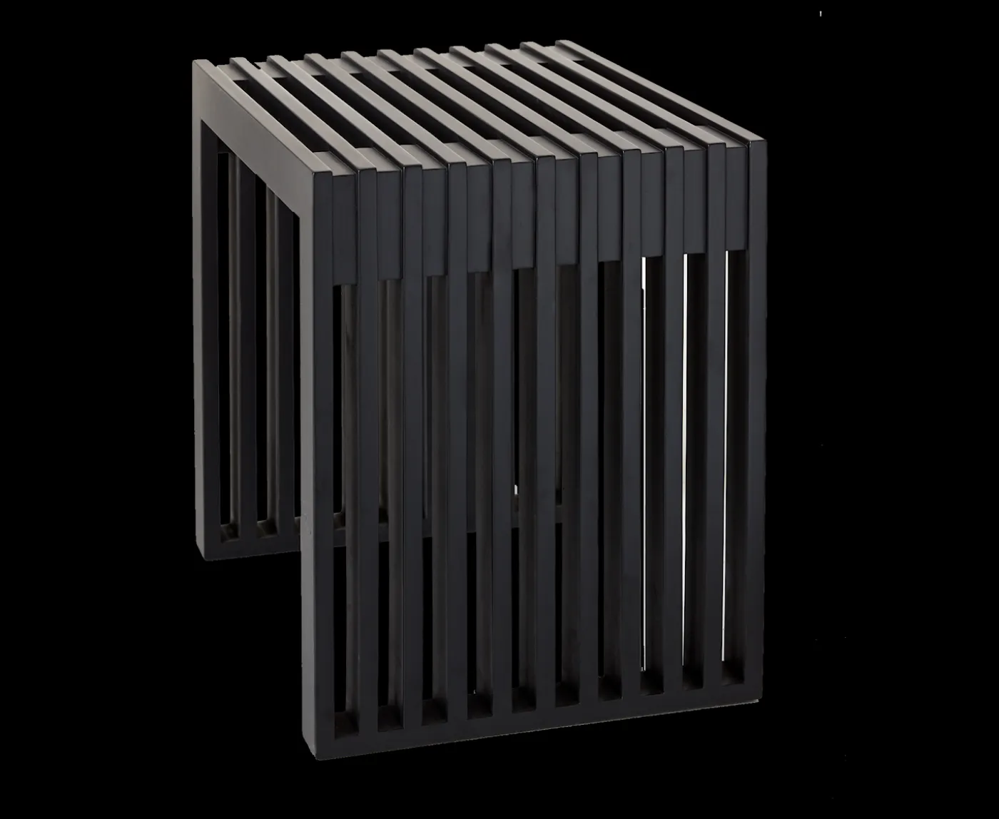 Cinas Rib Sidobord Svart 45cm