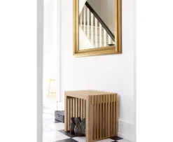 Cinas Rib Sidobord Teak 45cm
