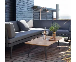 Cinas Rio Soffbord Anthracite/Teak 120x60