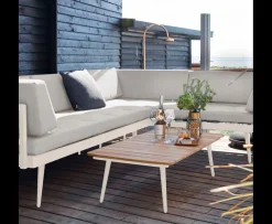 Cinas Rio Soffbord Sandy Grey/Teak 120x60