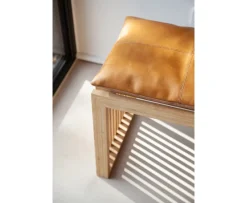 Cinas Sittdyna Bänk Läder Ljusbrun 73x35cm