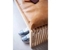 Cinas Sittdyna Bänk Läder Ljusbrun 73x35cm