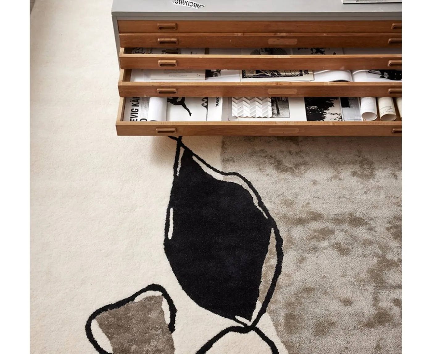 Classic Collection Abstract Ull/Viskosmatta Ivory 170x230