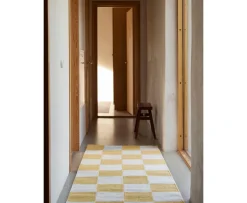Classic Collection Square Gångmatta Ull Vit/Gul 80x200