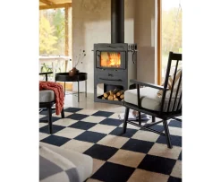 Classic Collection Square Ullmatta Svart/Natur 200x300