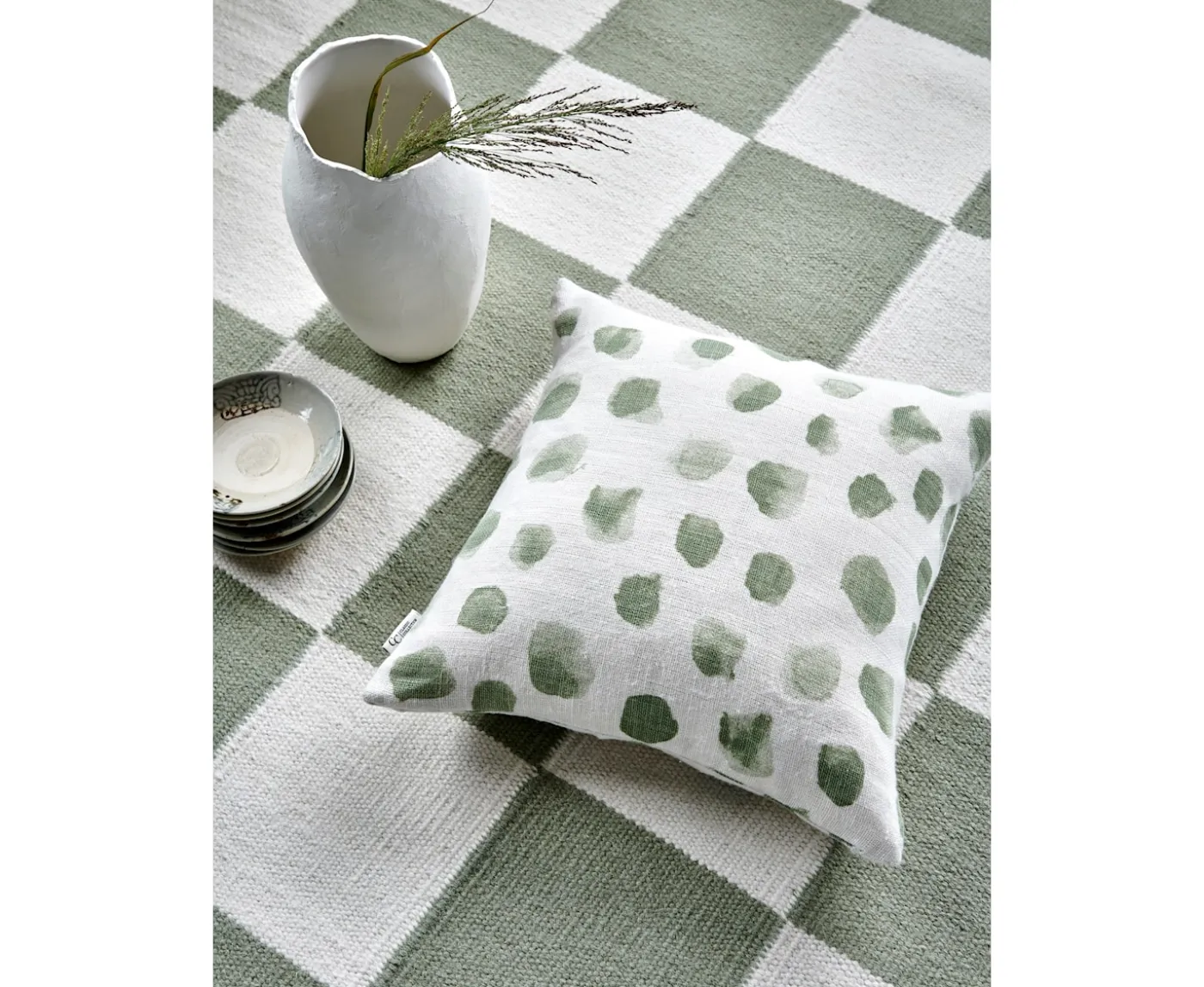 Classic Collection Square Ullmatta Vit/Grön 170x230